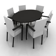 Table with 6 Chairs oval