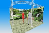 2 teir curved corner exhibition stand